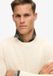 Superdry - Gebreide trui met ronde hals en textuur - Heren - Ecru Heather - XXXL