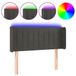 VidaXL Hoofdbord met LED Donkergrijs Polyester Hout 103x16x78/88 cm