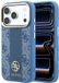 Guess - Leather 4G Stripe Round Classic Logo MagSafe Case for iPhone 18 Pro Max / 17 Pro Max - Blue