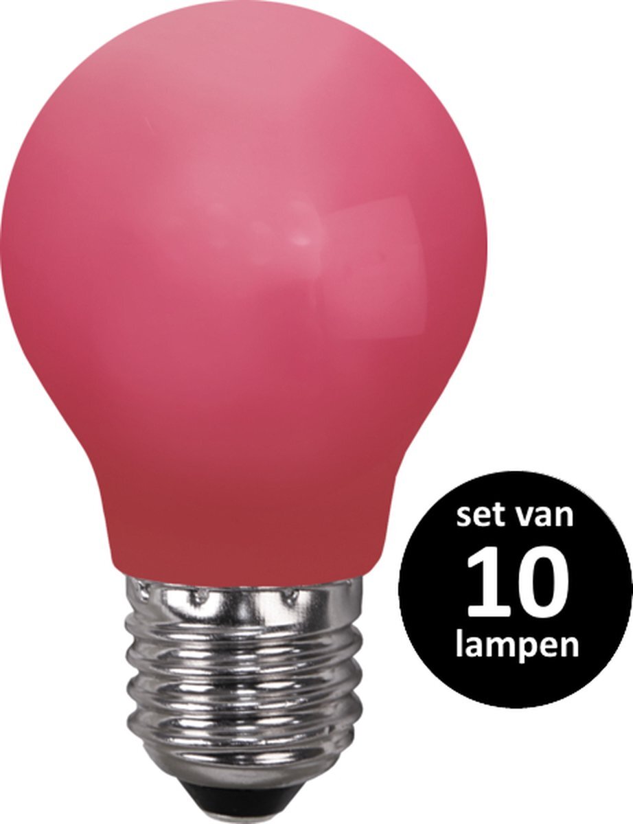 Star Trading Rode lamp voor prikkabel - 1Watt -set van 10