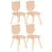 Siège enfant Ours - 4x - naturel - bois - D26 x H49 cm