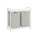 Songmics BLH201W01 Panier à linge 92L Rectangulaire Blanc MDF, Oxford, Acier
