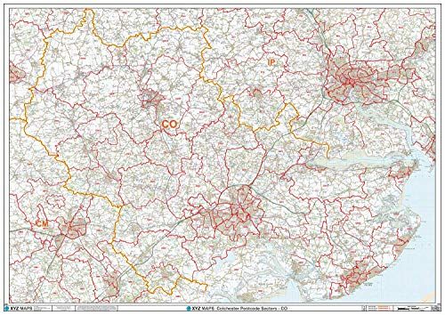 Colchester - CO - Postcode Wall Map - Paper