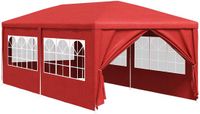 vidaXL Partytent 600 x 300 x 255 cm Rood PE en staal