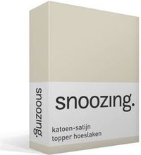 Snoozing katoen-satijn topper hoeslaken - 1-persoons (90x210 cm) - wit