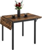 Merkloos Relaxdays Eettafel - donkerbruin en zwart - 120x76x78 cm - voor 4 personen