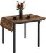 Merkloos Relaxdays Eettafel - donkerbruin en zwart - 120x76x78 cm - voor 4 personen