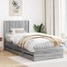 Maison Exclusive Lit double exclusif avec rangement et tête de lit, imitation bois gris Sonoma, dimensions 90 x 200 cm