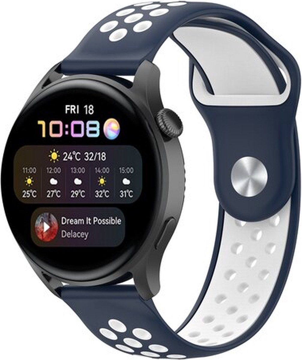 By Qubix Qubix Garmin Venu 2 - Sport Edition - Donkerblauw + wit - rubber