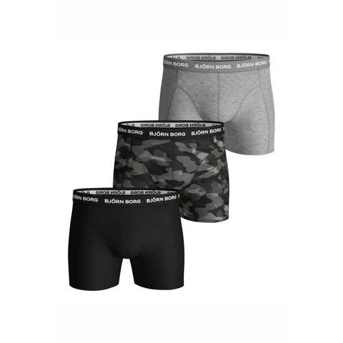 Björn Borg Boxershorts (set van 3) zwart, grijs