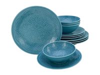 CreaTable, 21623 Serie Orient Mandala, set van 12 porseleinen borden, vaatwasser- en magnetronbestendig, gemaakt in Europa