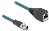 Delock M12 8-pins X-gecodeerd (m) - RJ45 (v) industriële netwerkkabel | CAT6a | PUR | 0,50 meter