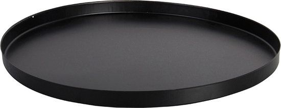 Esschert Design Bodemplaat voor vuurkorf rond - Staal - Zwart - 48x48 cm