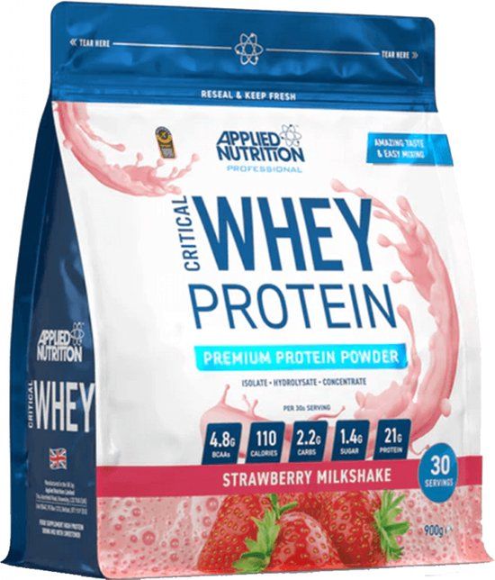 Applied Nutrition Critical Whey Strawberry Milkshake 900g