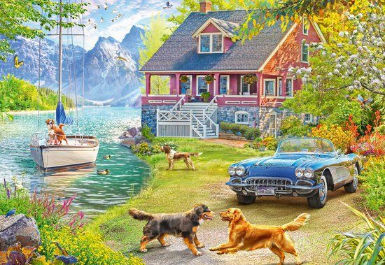 Ravensburger Legpuzzel Wellness Zomerhuis aan het Meer 200 Stukjes Landschap