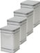 Merkloos Vierkant opbergblik/bewaarblik - 4x - Zilver - Aluminium - 14.5 x 21.4 cm - 4.1 liter