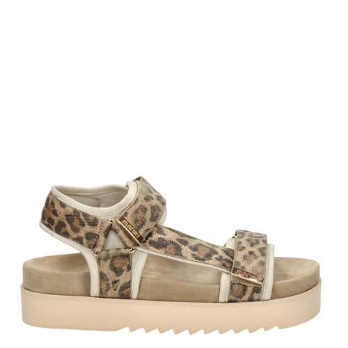 Maruti sandalen met panterprint beige