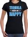 Bellatio Decorations Tequila makes me happy / Tequila maakt me gelukkig drank t-shirt zwart voor dames - tequila drink shirt - themafeest / outfit XL