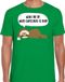Bellatio Decorations Luiaard Kerstshirt / Kerst t-shirt Wake me up when christmas is over groen voor heren - Kerstkleding / Christmas outfit M