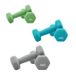 JOYFURNOS Ensemble de 6 haltères en fonte revêtus de néoprène avec support 2 x 1 kg 2 x 2 kg 2 x 3 kg Vert citron, Bleu sarcelle et Gris clair