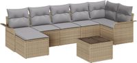 vidaXL Tuinbank Set 8-delig Beige Polywood