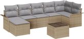 vidaXL Tuinbank Set 8-delig Beige Polywood