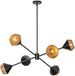 Alora Mood Lustre LED | 6X E14 Max 40W | Noir Mat & Naturel