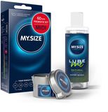 Voordeelverpakking MY.SIZE Voordeelverpakking 60 mm condooms (10 stuks) + MY.SIZE natuurlijk glijmiddel (100 ml) + MY.SIZE massagekaars