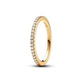 Pandora Timeless 14-karaats vergulde ring met heldere zirkoniasteentjes, 48