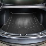 Smartliner 3D Kofferbakmat Tesla Model 3 2019-2023 Cargo Bescherming - Op Maat Gemaakt Zwart Polyethyleen Kofferbakbeschermer met Verhoogde Randen - Duurzame Laadruimte Liner