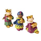 Mopec Spaarpot van 3 koningen van hars, paars en blauw, 9 x 15 x 20 cm, 3 stuks