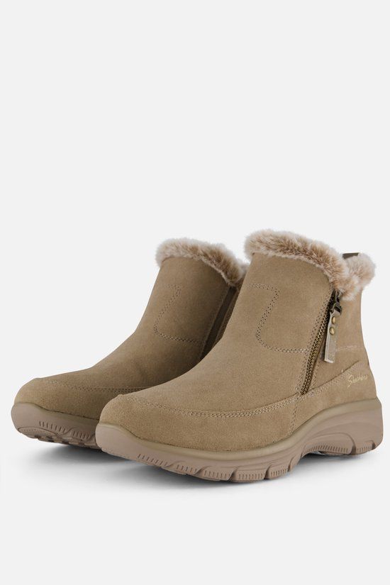 Skechers Easy Going - ol Zip Dames Laarzen - Beige - Maat 40 - Veterboots - Beige