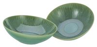 CreaTable, 33085 Sea Breeze kommen van aardewerk, groen, 2 stuks