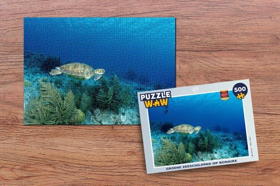 MuchoWow Puzzel Groene zeeschildpad op Bonaire - Legpuzzel - Puzzel 500 stukjes