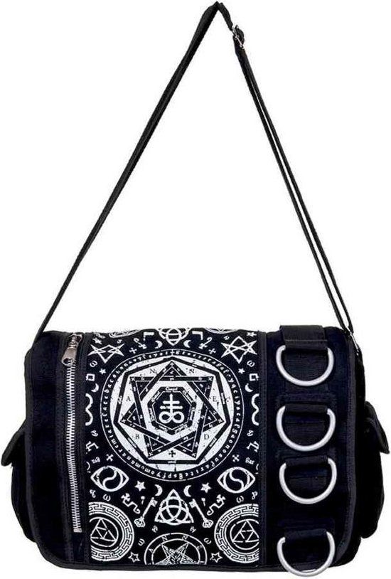 Banned Pentagram Unisex Schoudertas - Zwart