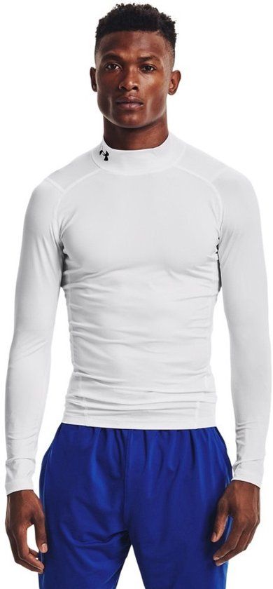 Under Armour UA HG Heatgear Armour compressie Mock Long Sleeve Heren Sportshirt - Wit - Maat XXL