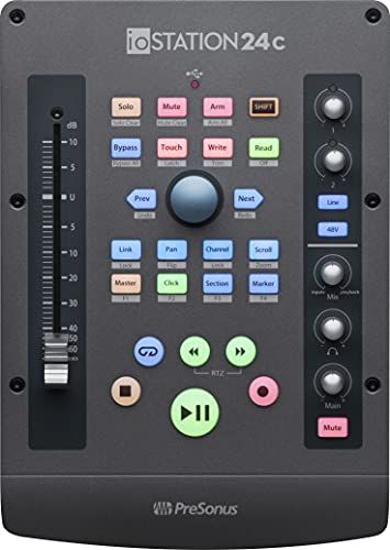PreSonus ioStation 24c, 2x2 USB-C audio-interface en productie DAW controller met softwarecable voor opname, podcasting en muziekproductie