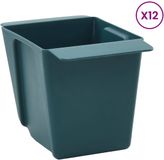 vidaXL Bloembakken voor Euro-pallets 12 stuks Groen 14 x 9 x 9,5 cm