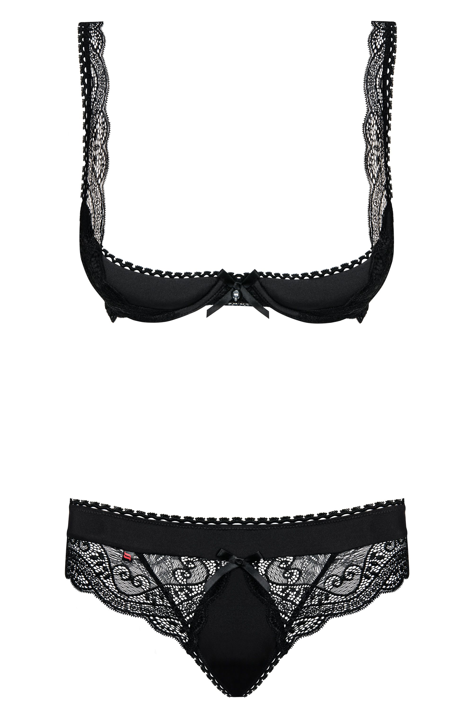 Obsessive Miamor S/M Lingerieset - Zwart - Polyamide