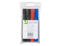 Q-CONNECT permanente marker, 2-5 mm, schuine punt, geassorteerde kleuren, etui van 4 stuks