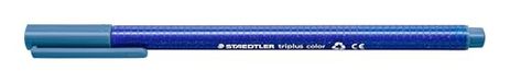 Staedtler Triplus Fineliner Triplus Colour, driehoekige schacht in kartonnen doos, wasbaar, ca. 1 mm, Delfts blauw