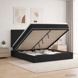 vidaXL - Ottoman Bed with Mattress and Headboard - Black - 140 x 200 cm - Fabric