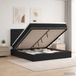 vidaXL - Ottoman Bed with Mattress and Headboard - Black - 140 x 200 cm - Fabric