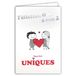 69-9046 Union PACS 69-9046 Felicitatiekaart 2 voor Verloving, bruiloft + envelop, 12 x 17,5 cm, illustratie, paar, heteropaar, glanzend, met een hart, gemaakt in Frankrijk