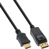 InLine 17180 video kabel adapter 10 m DisplayPort HDMI Zwart