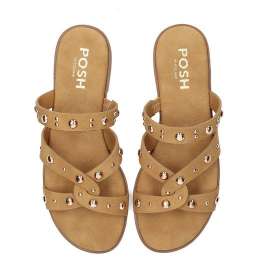 POSH by Poelman LINDE Dames Slippers - Bruin