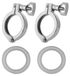 Merkloos Tri-Clamp 304 Roestvrij Staal 1.5 Inch Beugel Siliconen Seal Dubbele Pin Hygiënische Verbinding Klem
