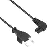 ACT Netsnoer Euro male - C7 female (haaks links/rechts) zwart 2 m AK5019