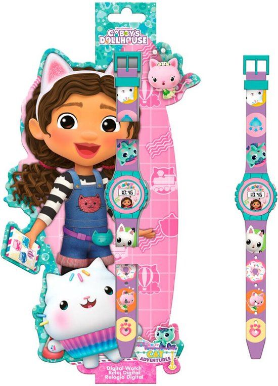 Gabby's Dollhouse Digitaal Horloge - Unisex - Multi Kleur - Kunststof - 2023