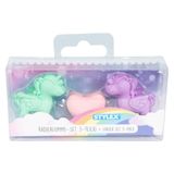 Stylex 34098 - Eenhoorn-gum, 3-delige set, gum voor het verwijderen van potloodstrepen, willekeurige kleurkeuze
